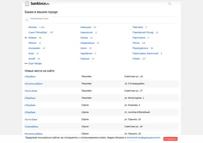 Снимок главной страницы bankivce.ru