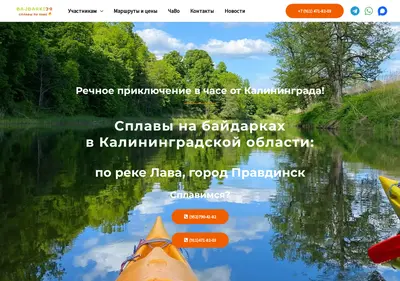 Снимок главной страницы bajdarki39.ru