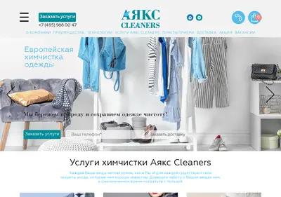 Снимок главной страницы ayaks-cleaners.ru