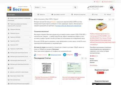 Снимок главной страницы bestink.ru