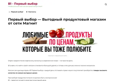 Снимок главной страницы b1magnit.ru