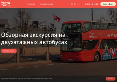Снимок главной страницы citytourspb.ru