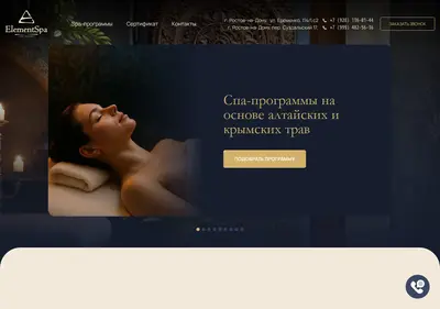 Снимок главной страницы elementspa.su