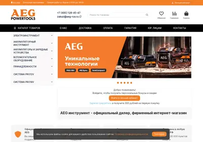 Снимок главной страницы aeg-rus.ru