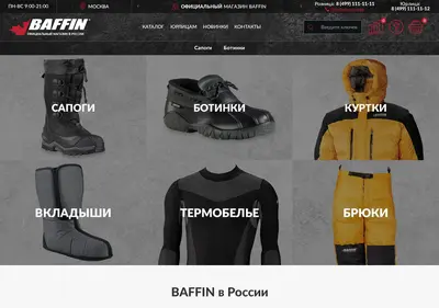Снимок главной страницы baffin-russia.ru