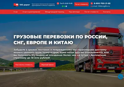 Снимок главной страницы 100dorog-tk.ru