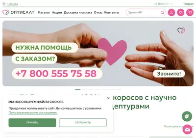 Снимок главной страницы optisalt.su