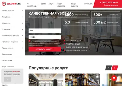 Снимок главной страницы cleaning-line.ru