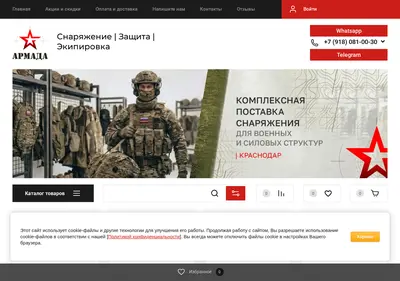 Снимок главной страницы armadakrd.ru