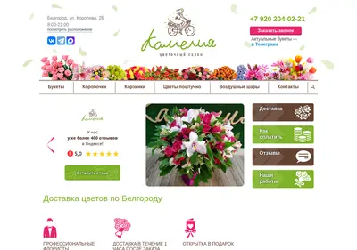 Снимок главной страницы belbuket.ru