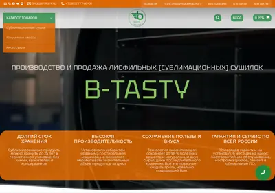 Снимок главной страницы b-tasty.ru