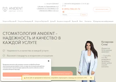 Снимок главной страницы anident.ru
