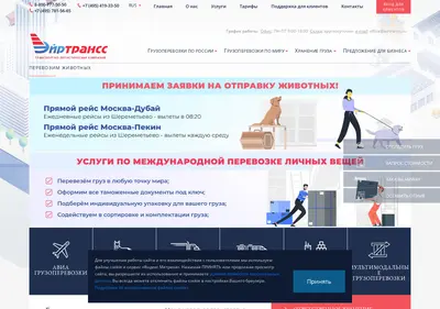 Снимок главной страницы airtranss.ru