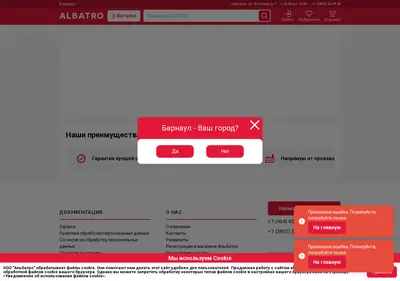 Снимок главной страницы albatro.ru