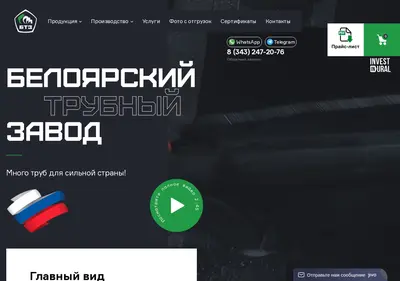 Снимок главной страницы btz96.ru