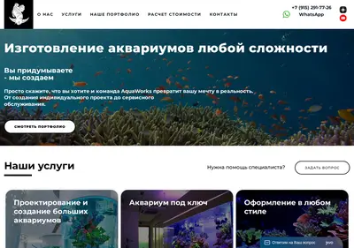 Снимок главной страницы aquaworks.ru