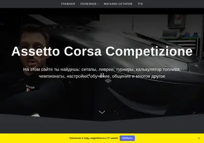 Снимок главной страницы assettocorsacompetizione.ru