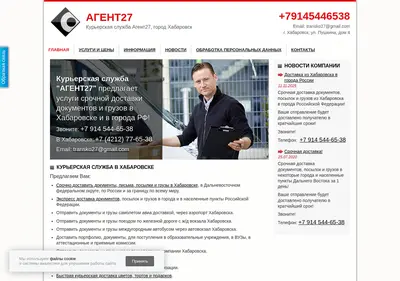 Снимок главной страницы agent27.ru