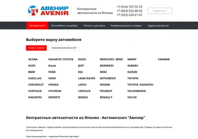 Снимок главной страницы avenir99.ru