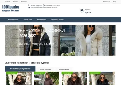 Снимок главной страницы 1001parka.ru