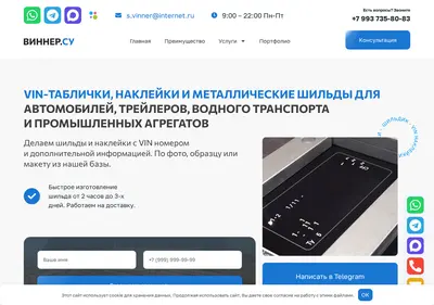 Снимок главной страницы vinner.su