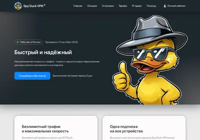 Снимок главной страницы spy-duck.su