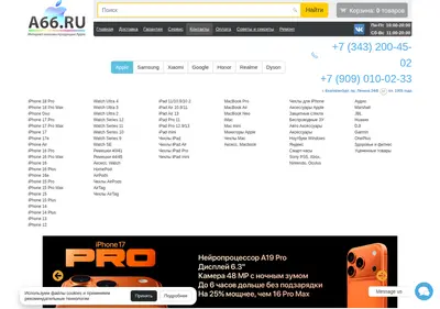 Снимок главной страницы a66.ru