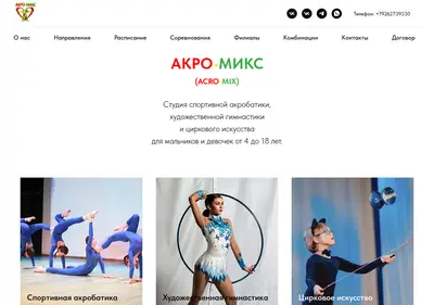 Снимок главной страницы acromix.ru