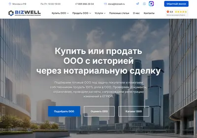 Снимок главной страницы bizwell.ru