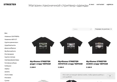 Снимок главной страницы streeter.su
