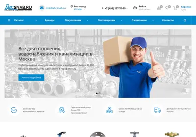 Снимок главной страницы abcsnab.ru