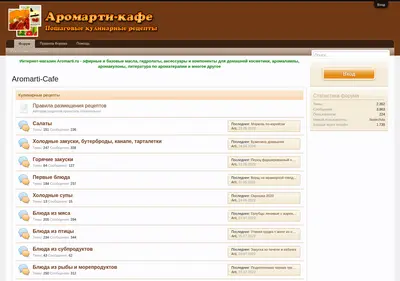 Снимок главной страницы aromarti-cafe.ru