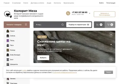 Снимок главной страницы colorit-meha.ru