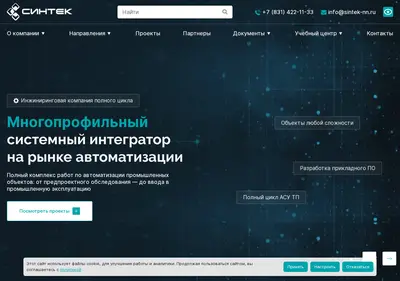 Снимок главной страницы sintek-nn.ru