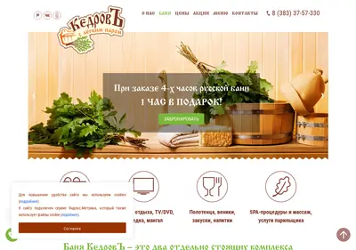 Снимок главной страницы banikedrov.ru