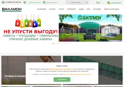 Снимок главной страницы billion72.ru