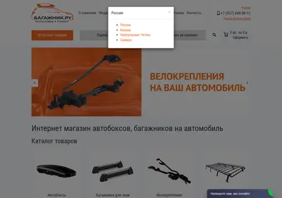 Снимок главной страницы bagaznik.ru