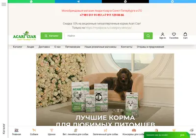 Снимок главной страницы acariciar-spb.ru