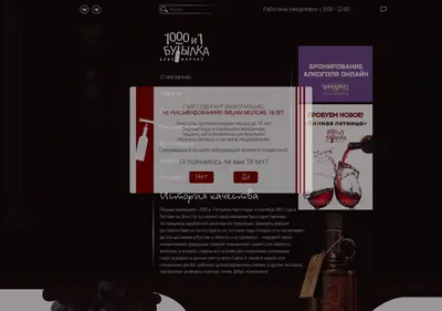 Снимок главной страницы 1001butilka.ru