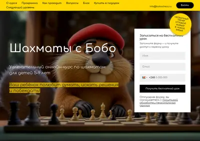 Снимок главной страницы bobochess.ru