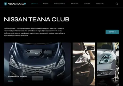 Снимок главной страницы clubteana.ru