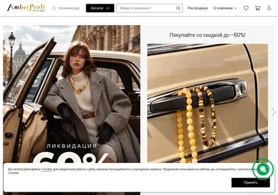 Снимок главной страницы amberprofi.ru