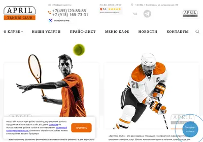 Снимок главной страницы april-sport.ru
