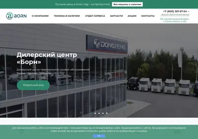 Снимок главной страницы born-truck.ru
