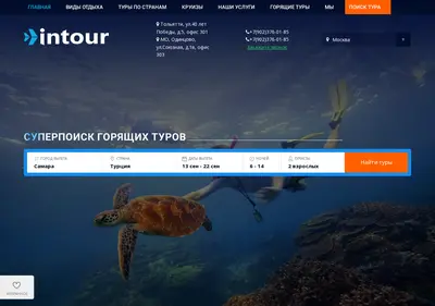 Снимок главной страницы intour.su