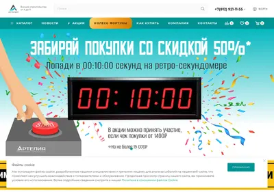 Снимок главной страницы arteliya.ru