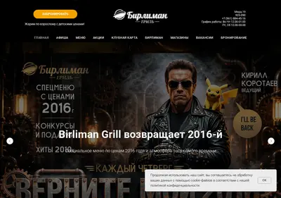 Снимок главной страницы birliman-grill.ru