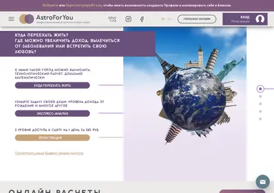Снимок главной страницы astroforyou.ru