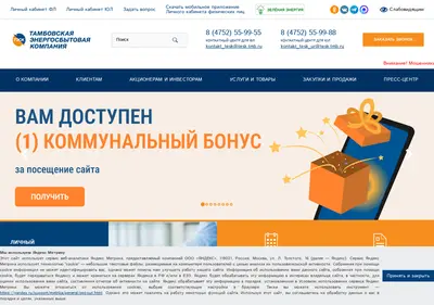 Снимок главной страницы tesk.su
