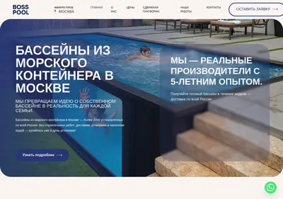 Снимок главной страницы boss-pool.ru